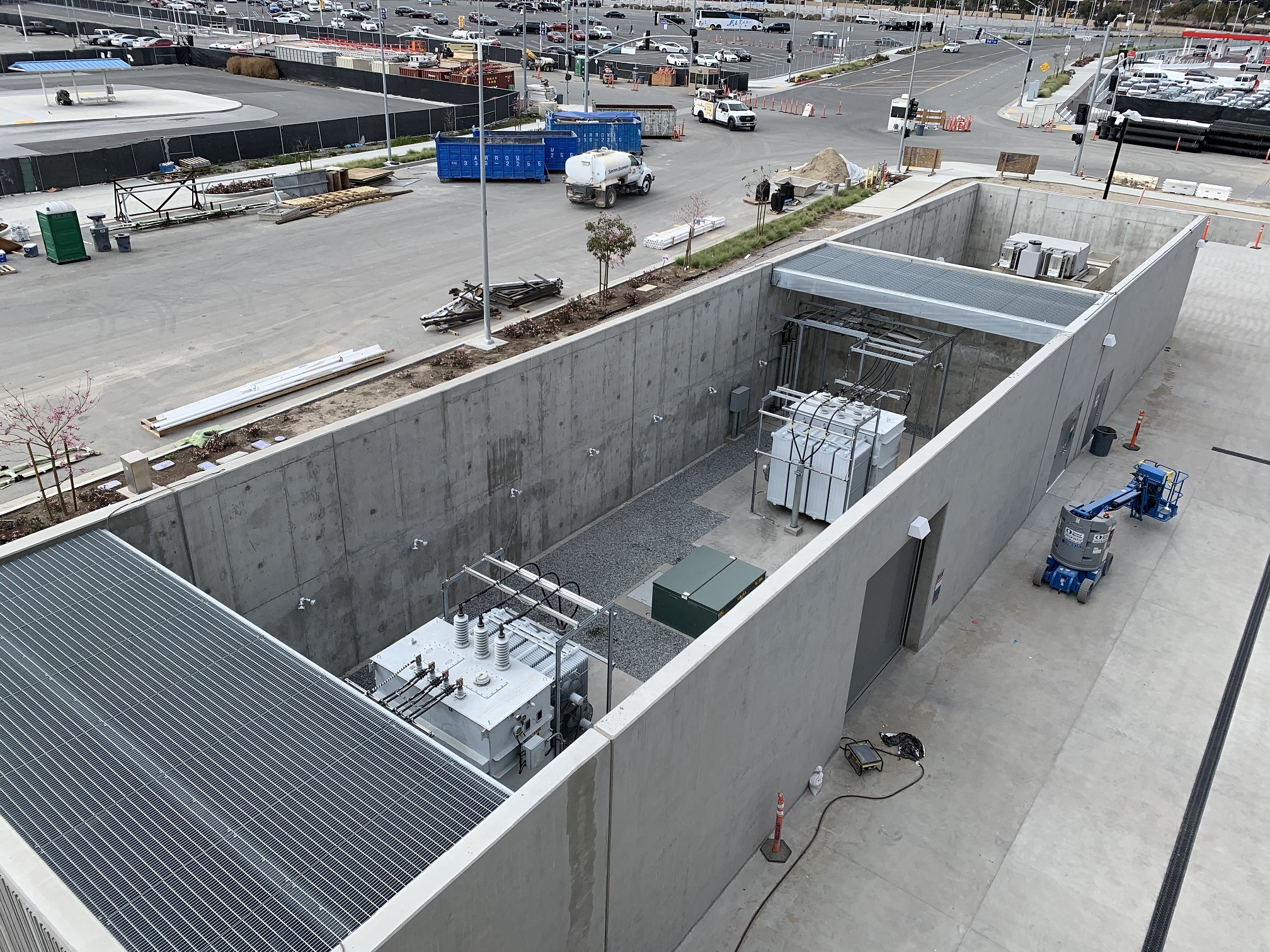 The Los Angeles Department of Water & Power electrical yard at the Intermodal Transportation Facility-West, which was fully energized on March 17. 